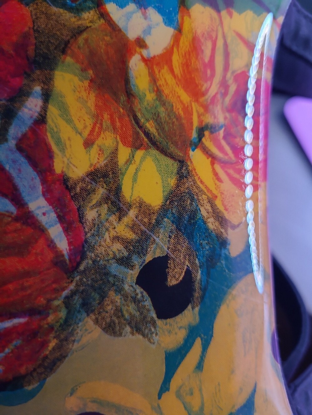 Vintage Angela Frascone Resin Purse Oriental Floral Design Small - Picture 9 of 11